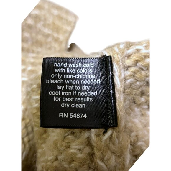 Y2K Limited Plunge Neck Sweater S Cropped Open Knit Wool Alpaca Mohair Neutral - Picture 6 of 8